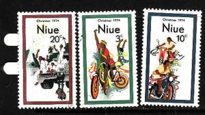 Niue-Sc#171-3-unused hinged set-Christmas-1974-