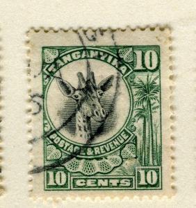 TANGANYIKA;  1922 early Giraffe issue fine used 10c. value