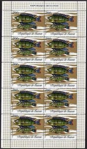 Guinea 570-581 sheets of 10,MNH.Michel 571-582. Various fish of Guinea,1971.