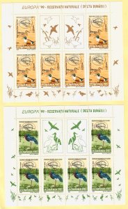 ROMANIA Sc 4300-1 NH MINISHEETS OF 1999 - EUROPA - BIRDS - (JS23)