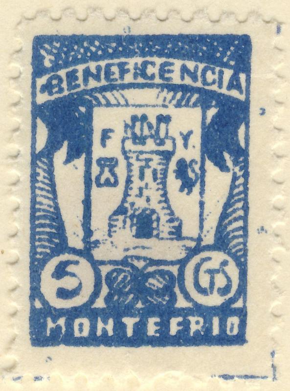 ESPAGNE / SPAIN / ESPAÑA - MONTEFRIO (Granada) 5c azul Sofima #10 (Em. Locales)*