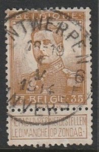 1912 Belgium - Sc 97 - used VF - 1 single - King Albert I