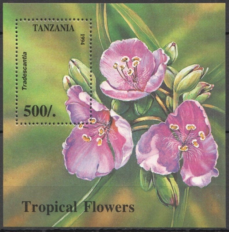 Uu0828 1994 Tanzania Tropical Flowers Plants 1Bl Mnh