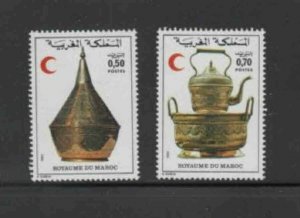 MOROCCO #451-452 1980 COPPER BOWL & CRESENT MINT VF NH O.G