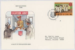 Zaire 962 1980 Salvation Army, addressed, Postal Commerative Society FDC