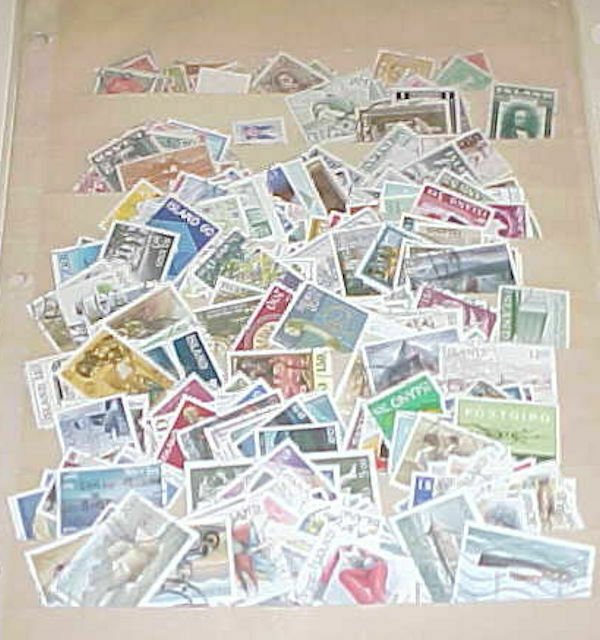 ICELAND 325 DIFF. STAMPS 1876-1993 USED