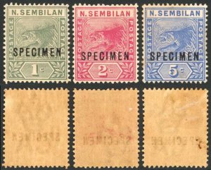 Negri Sembilan SG2/4 Set of 3 opt SPECIMEN M/M (toned) Cat 95 pounds