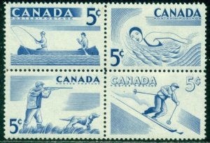 CANADA SCOTT #'s 365-368 BLOCK OF 4, MINT, OG, NH, GREAT PRICE!