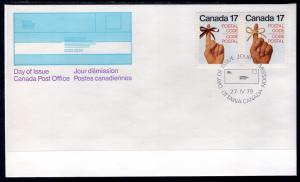 Canada 816a Postal Code Canada Post U/A FDC