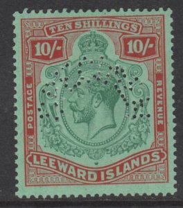 LEEWARD Is 1921 KG5 10s SPECIMEN with MAJOR FRAME BREAK - previously unrecorded