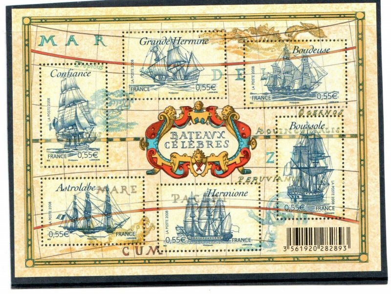 2008   FRANCE  - SG:MS 4487 - FAMOUS SHIPS - UNMOUNTED MNT