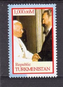 Turkmenistan 1998 Pope John Paul II Fidel Castro/Diana(1v+1SS) Perforated MNH VF