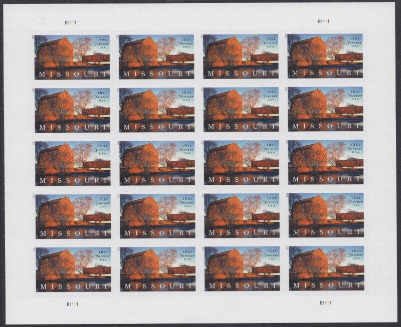 US 5626 Statehood Missouri forever sheet (20 stamps) MNH 2021