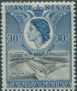 Kenya Uganda and Tanganyika 1954 SG166 30c QEII Royal Visit MNH (amd)