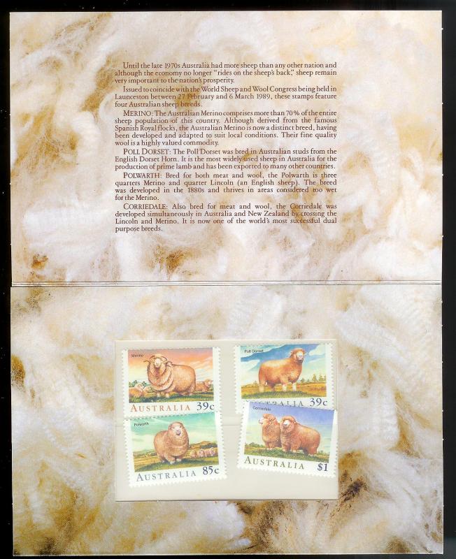 AUSTRALIA (40) Presentation Folders w/stamps All different All Mint Never Hinged