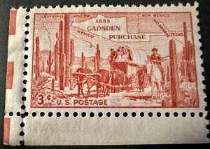 US # 1028 Gadsden Purchase 3c 1953 OG Mint Nh
