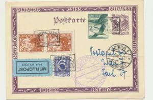 AUSTRIA 1933 WIPA EXPO 4 COUNTRY GLIDER FLOWN CARDS COMPLETE SET OF 3(SEE BELOW)