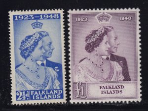 Falkland Is Scott # 99 -100 VF never hinged set nice colors scv $112 ! see pic !