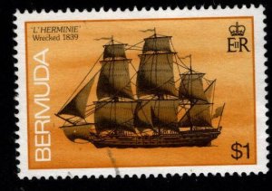 BERMUDA Scott 493 used Sunken Tall Ship stamp
