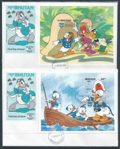 Bhutan #469-70 (2 SS FDC) Disney - Donald Duck