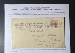 1944 Graf Spee Argentina Cover Buenos Aires Sierra de la Ventana Prisoner War PO