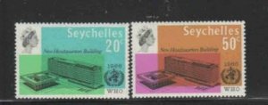 SEYCHELLES #228-229 1966 WHO HEADQUARTERS ISSUE MINT VF NH O.G aa