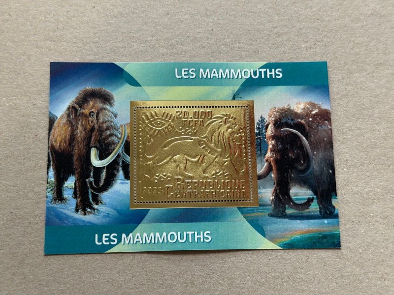 Fauns, Mammoths 2023 year 6 blocks Foil. Gold perforated  NEW MNH**