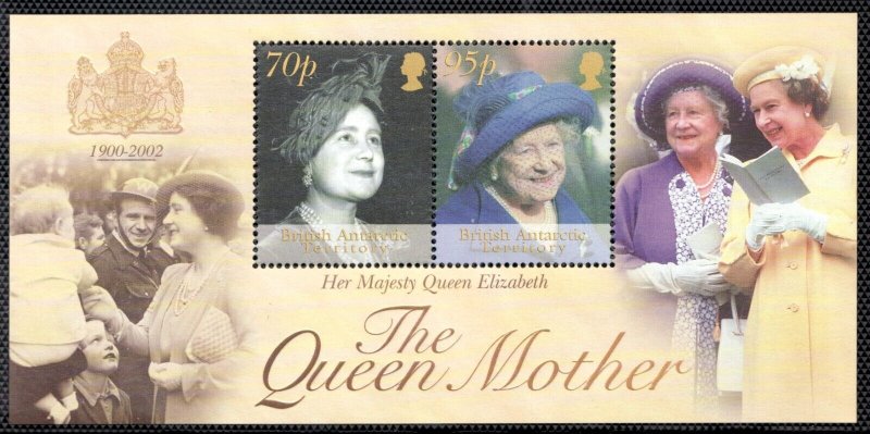 2002 BAT British Antarctic Territory Sc# 314 m/s , The Queen Mother MNH Cv$12.50
