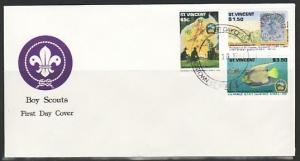 St. Vincent, Scott cat. 1546-1548. World Scout Jamboree. First day cover. ^