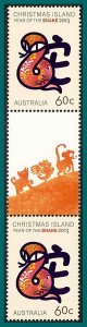 Christmas Island 2013 Year of the Snake, 60c gutter pair, MNH #509,SG745