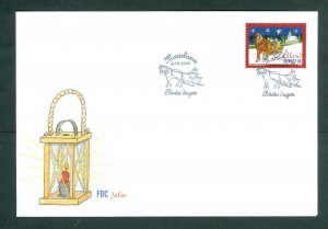 Aland. 2006 FDC.  Christmas Santa,Sled,Horse,Church . Sc.# 254