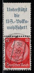 Germany Reich Scott # 422, label A8.2, used, se-tenant, S155