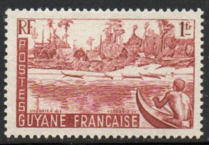 French Guiana Scott 196 MH* Maroni village stamp expect similar centering