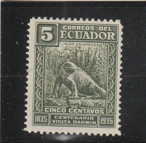 Ecuador  Scott#  341  MH  (1936 Galapagos Land Iguana)