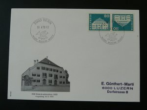 architecture FDC Switzerland 1970 tete-beche stamps