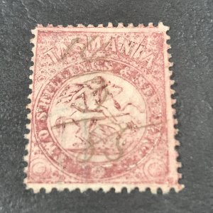 TASMANIA # AR11-USED------CARMINE--POSTAL FISCAL/REVENUE---1863-80