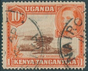 Kenya Uganda and Tanganyika 1938 SG134b 10c red-brown and orange KGVI lake naiva