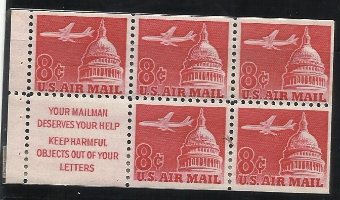 C64c   8c Booklet Pane of 5 MNH  F/VF Centering