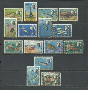 British Indian Ocean Territory QEII 1968 set mint o.g. hinged many are NH