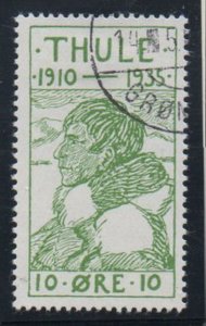 Greenland Thule Facit T1 1935 10 ore Man local stamp used