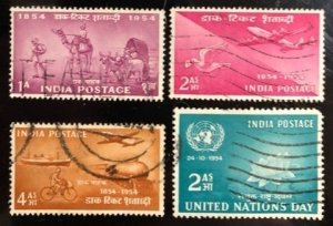 India Scott#248-250, 252 VF Used Cat. $1.50