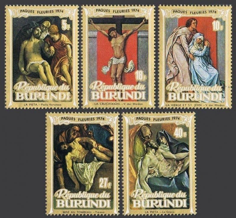 Burundi 444-448, MNH. Easter 1974. Veronese,Van der Weyden,Titian,El Greco.