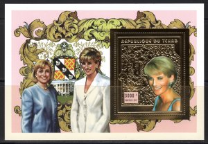 Chad 1997 Mi.#Block 276A Diana/Hillary Clinton S/S Gold Perforated MNH