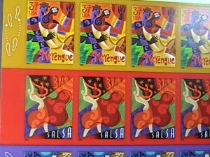 U.S.# 3939-3942(3942a)-MINT/NH--PANE OF 20---LET'S DANCE-BAILEMOS---2005