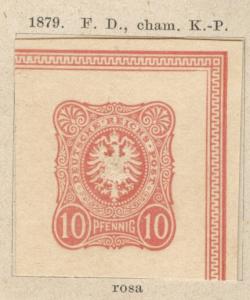 Germany 1879 postcard cut corner not used