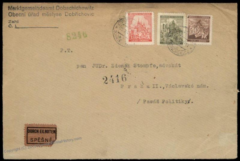 Germany Bohemia Czechoslovakia Prague Commercial Rohrpost Pneumatic Mail C 67525