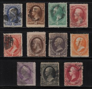 1870 National Bank Note Sc 145 thru 155 sound used full set of 11 CV $1,424 (RS