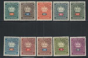 LIECHTENSTEIN SC# O37-46 FVF/CTO 1950-68