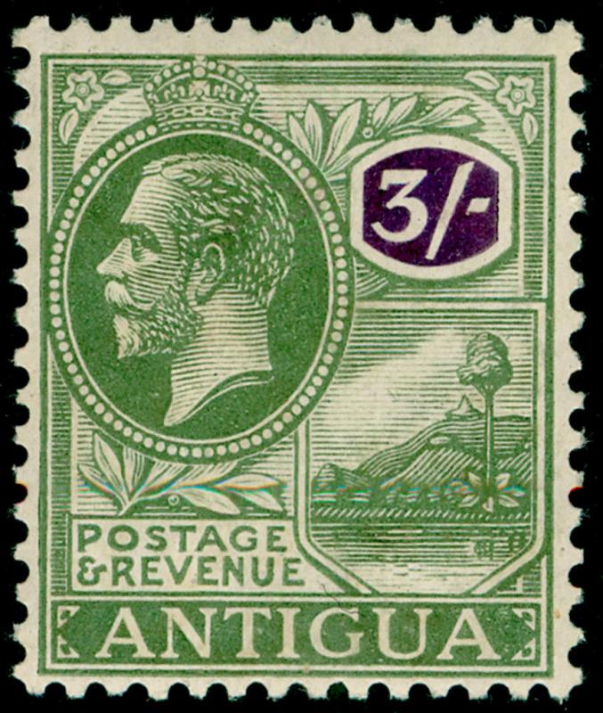 ANTIGUA SG79, 3s green & violet, LH MINT. Cat £50.