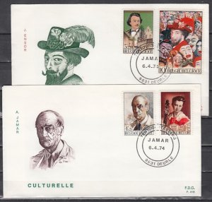 Belgium, Scott cat. B914-B917. Famous Men & Violinist. 2 First day covers.